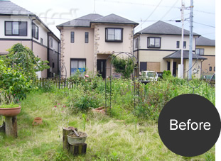 ガーデンリフォーム 住宅を引き立てる広い庭デザイン 兵庫県姫路 サンリブ